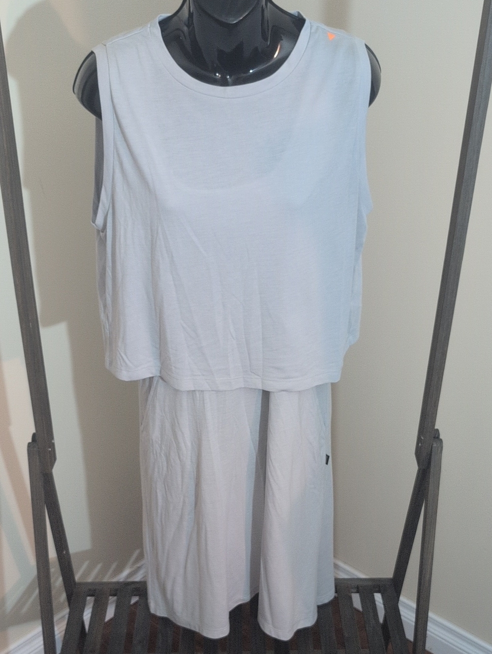 Orage | Light Gray Women's Sleeveless Crop Top Dress Set
